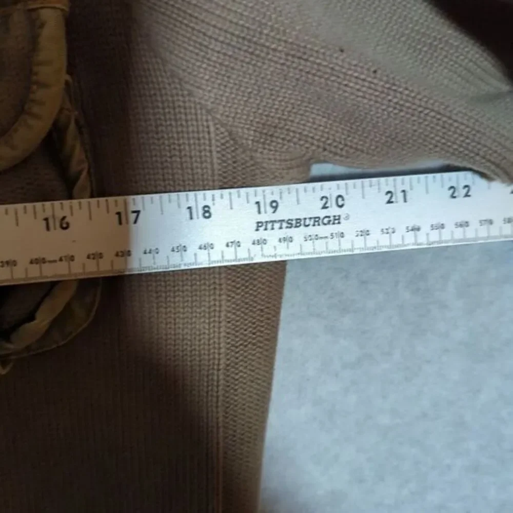 Military Sweater Cardigan Full Zip Large Elbow Patches‎ Epaulet Green 31 Simons